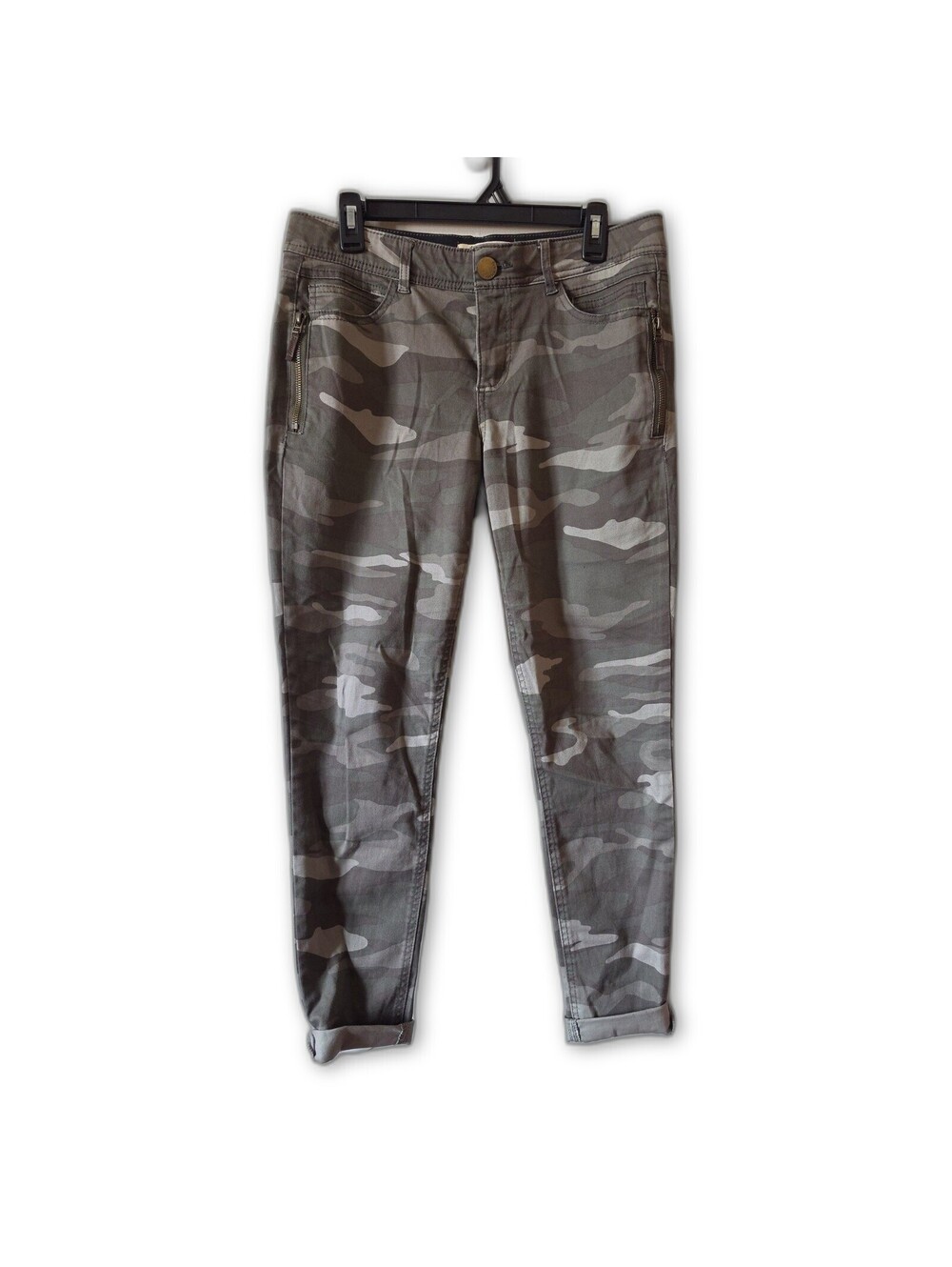 Democracy Womens Camouflage "Ab"solution Pants small Slimming Stretch Zip